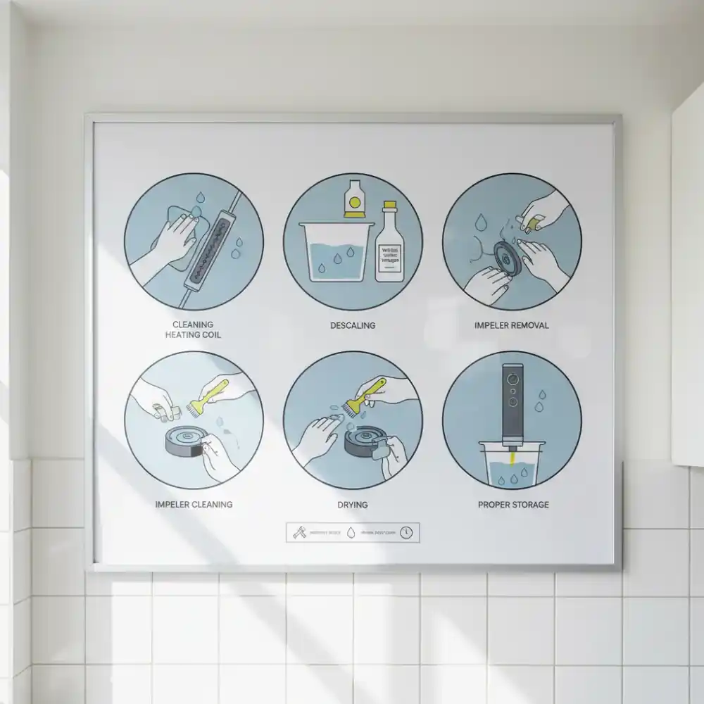 Wall chart with sous vide maintenance schedule in a professional kitchen.